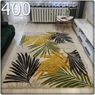 Moderný koberec GARDEN so vzorom listov 400