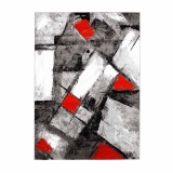 Moderný koberec MODA SOFT - sivo červený 1135