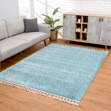 Jednofarebný Shaggy koberec PULPY svetlo modrý