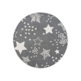 Detský okrúhly koberec ANIME - vzor 9387 Sivé hviezdy