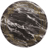 Moderný okrúhly koberec NOA - vzor 9297 čierny