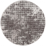 Moderný okrúhly koberec NOA - vzor 9328 sivý