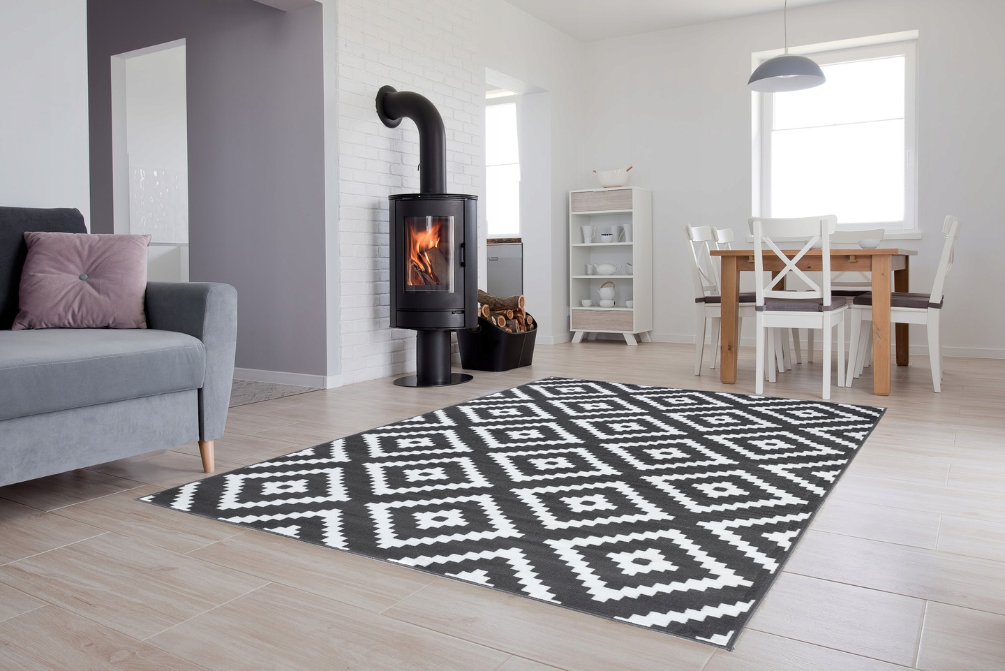 Moderný koberec HOME art - Diamond tmavo sivý