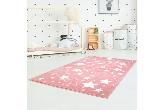 Detský koberec BEAUTY ružové hviezdy