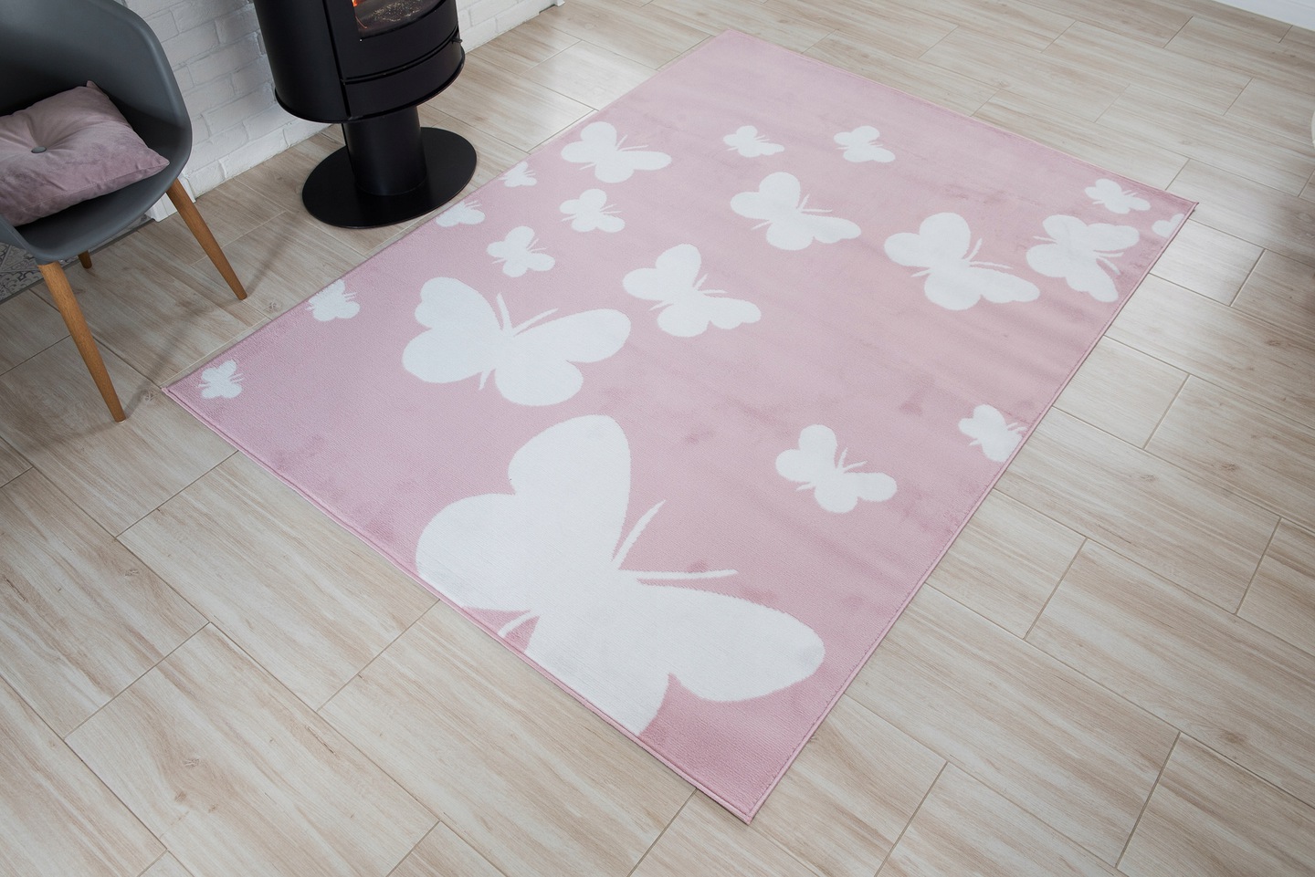 Detský koberec HOME art - Ružové motýle