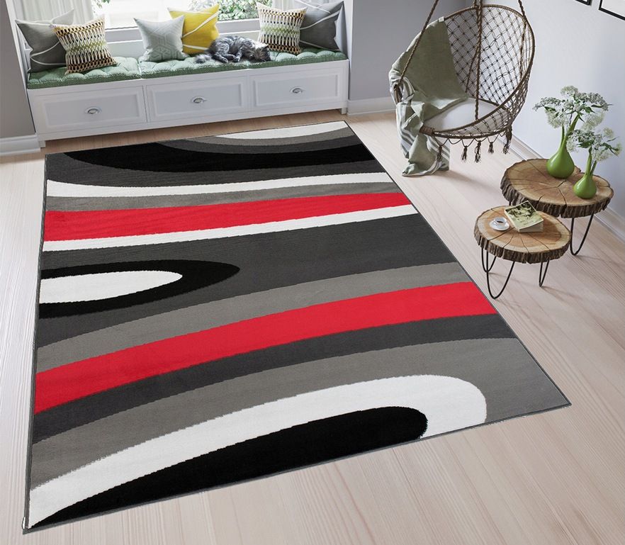 Moderný koberec HOME art 2 - Červená vlna