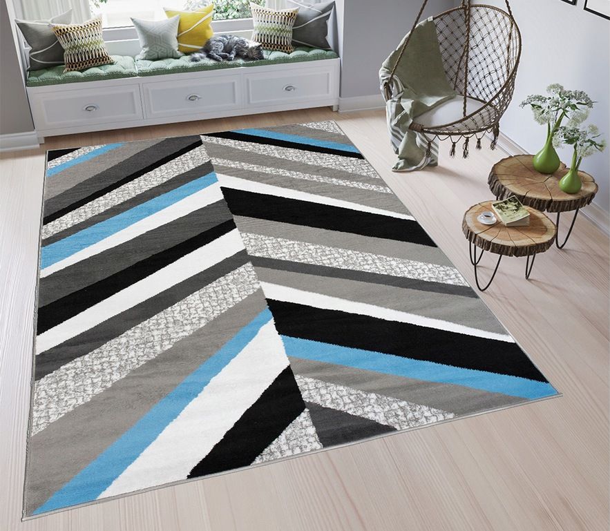 Moderný koberec HOME art 3 - Modrý vzor