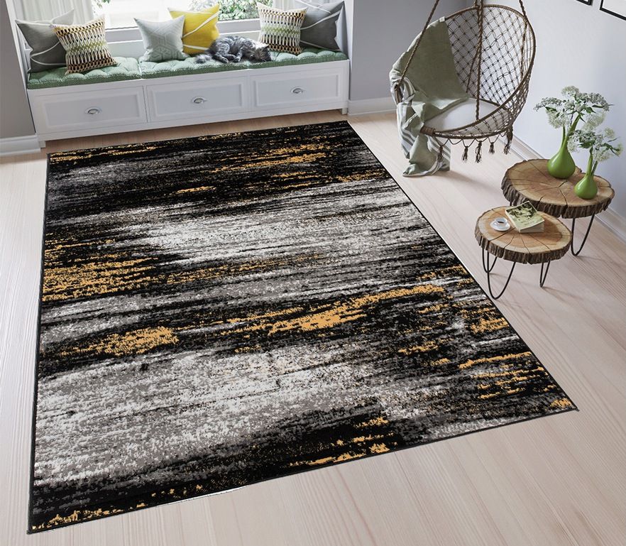 Moderný koberec HOME art 3 - Žltý abstract