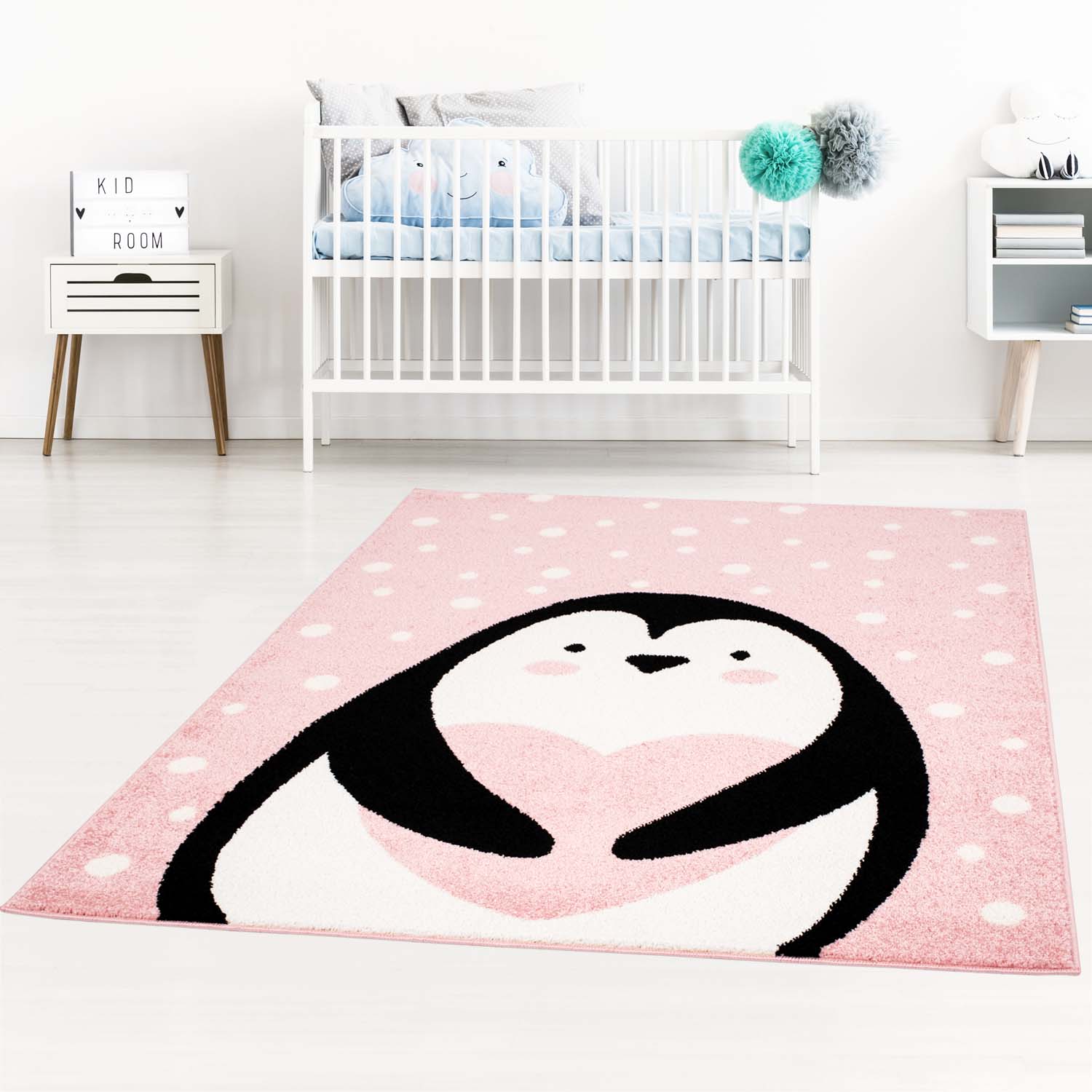 Moderný koberec BUBBLE - Ružový Tučniak