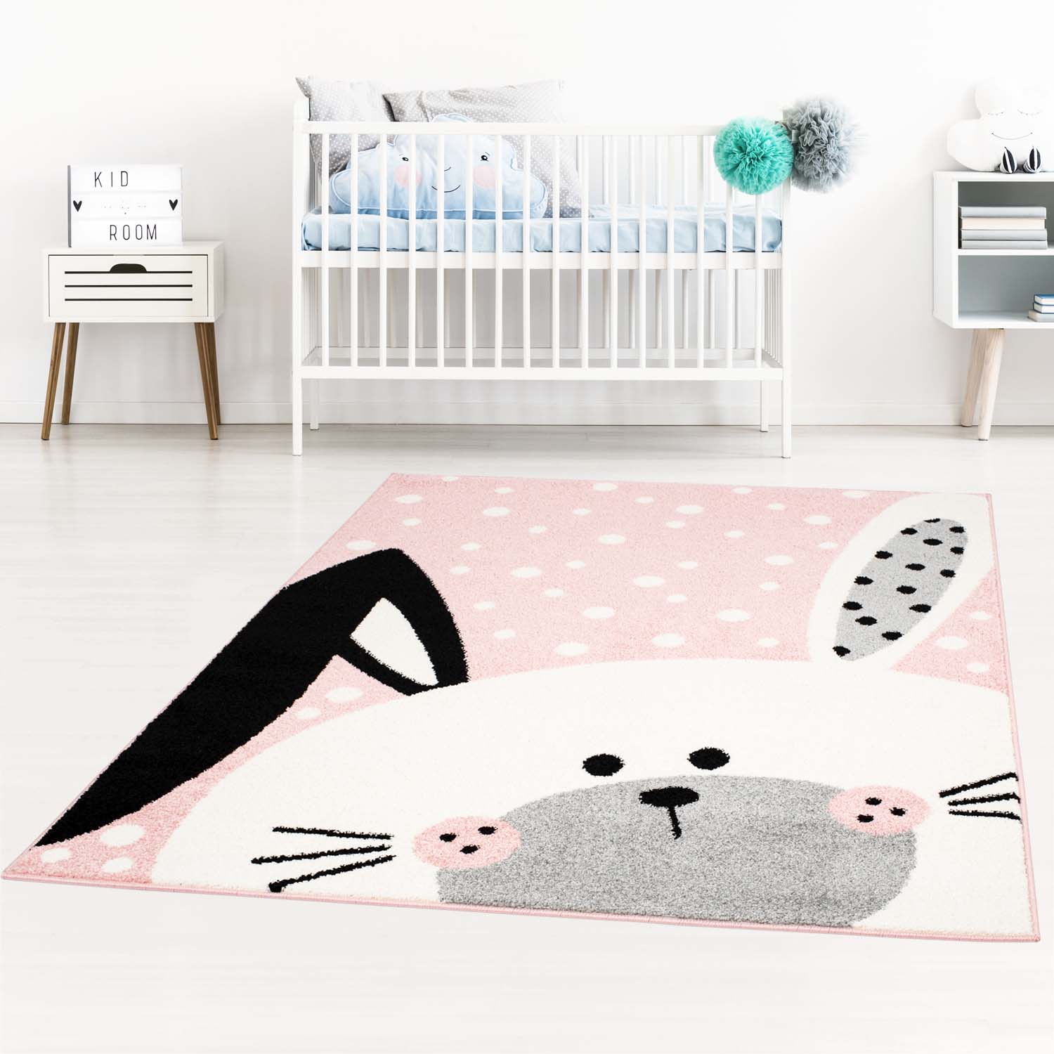 Moderný koberec BUBBLE - Ružový zajačik