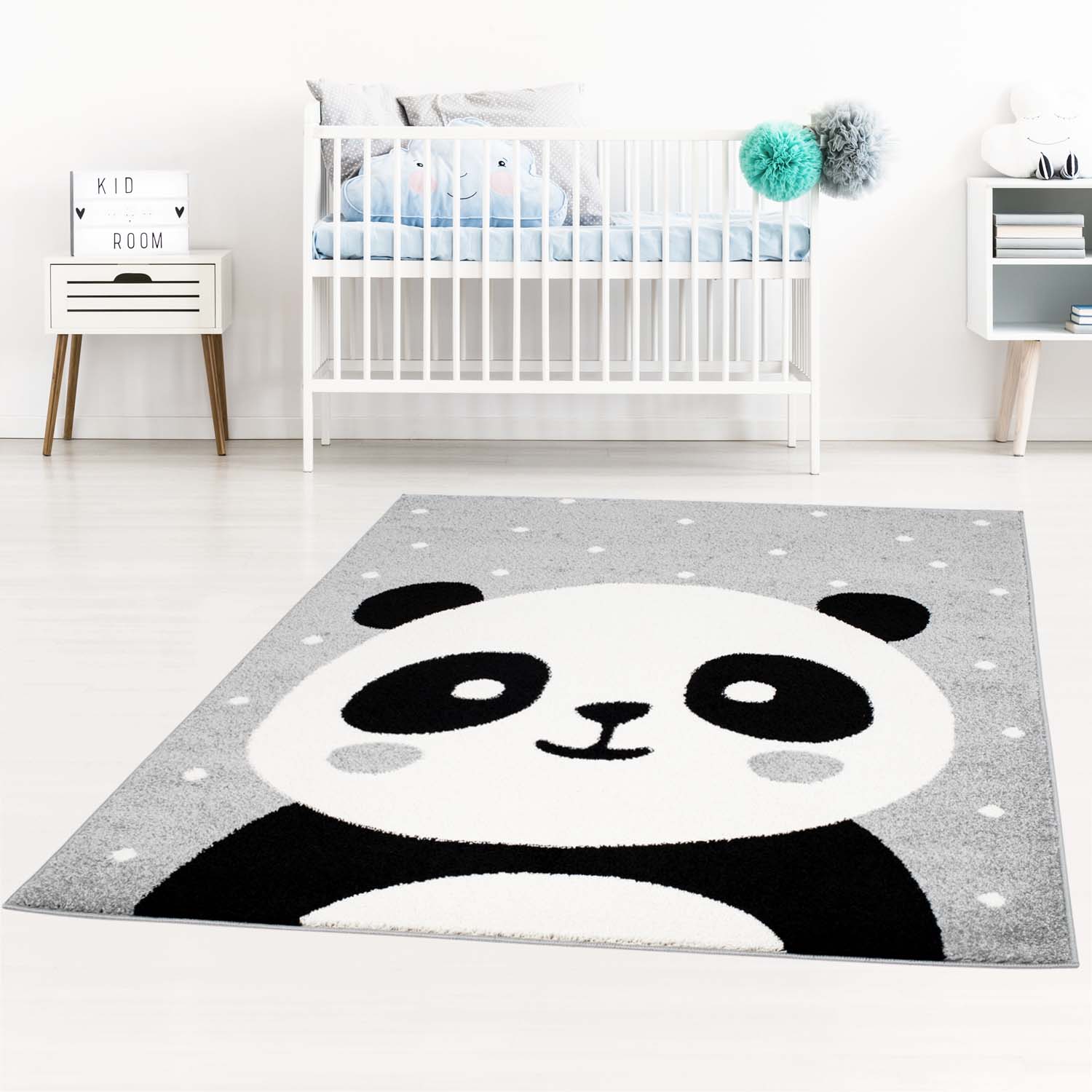 Moderný koberec BUBBLE - Sivá panda