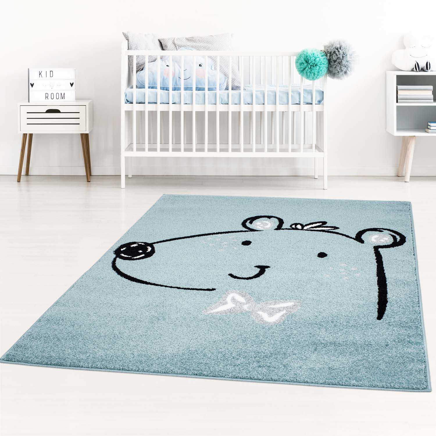 Moderný koberec BUBBLE - Modrý Medvedík