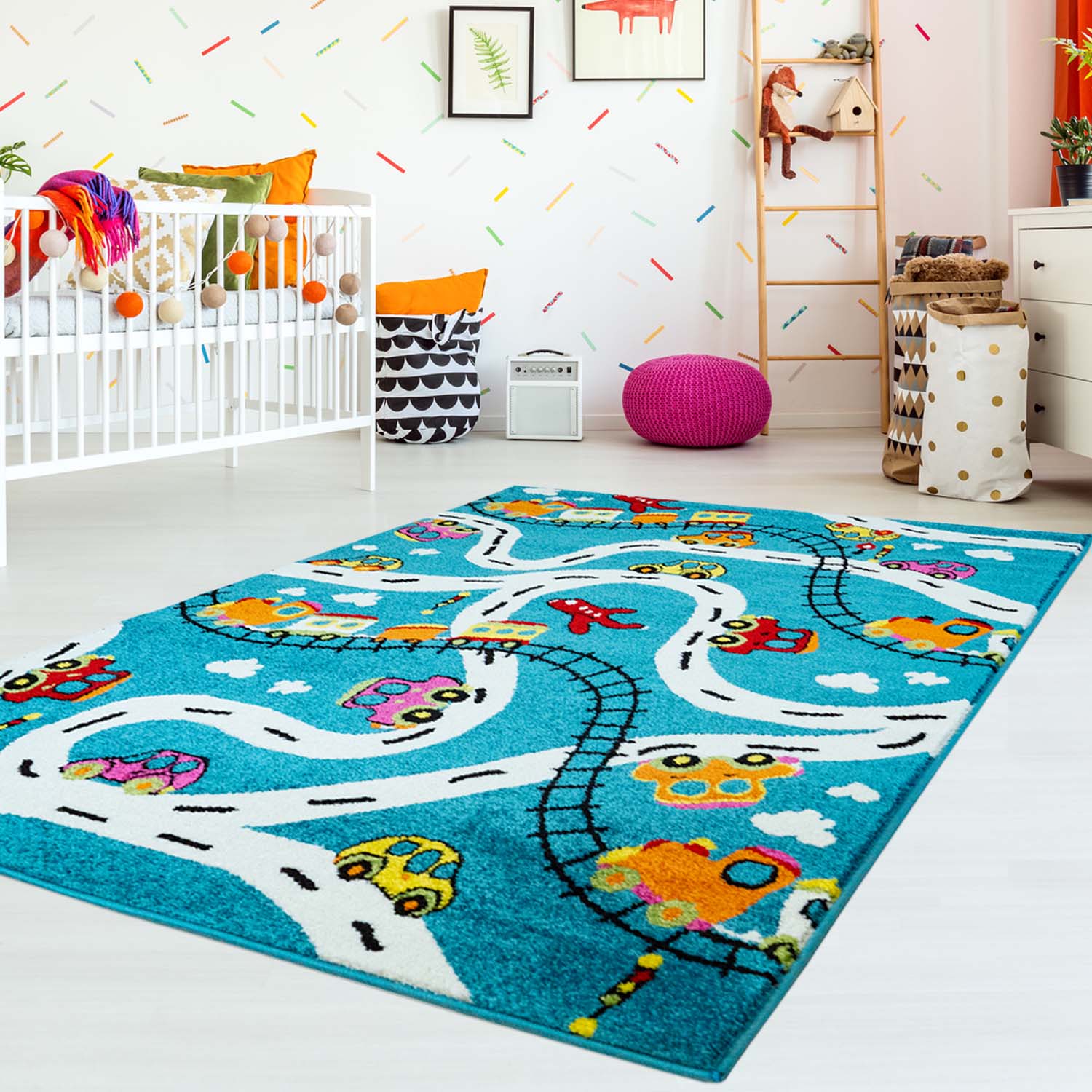 Modrý detský koberec MODA Kids - Cesta