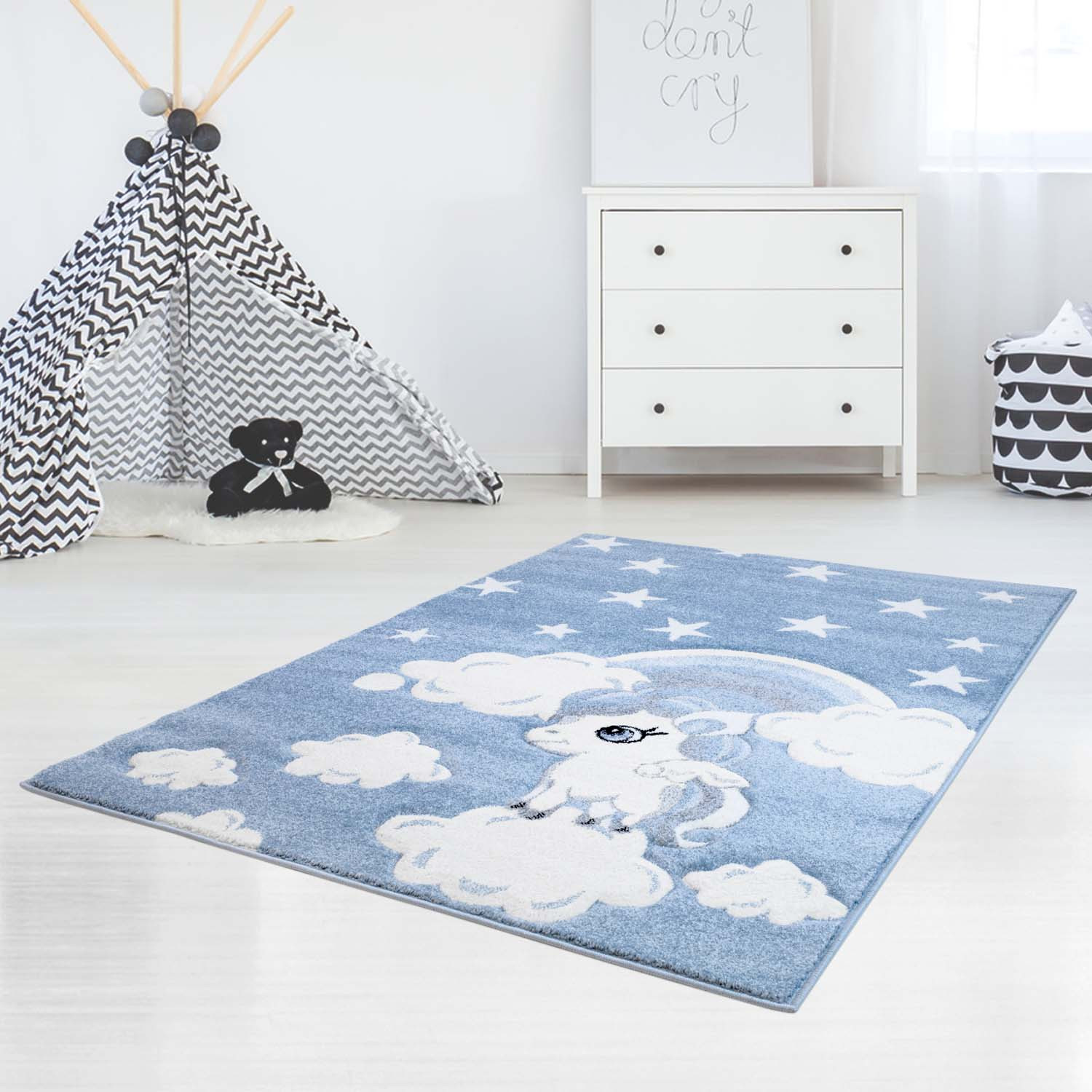 Detský koberec BEAUTY modrý jednorožec