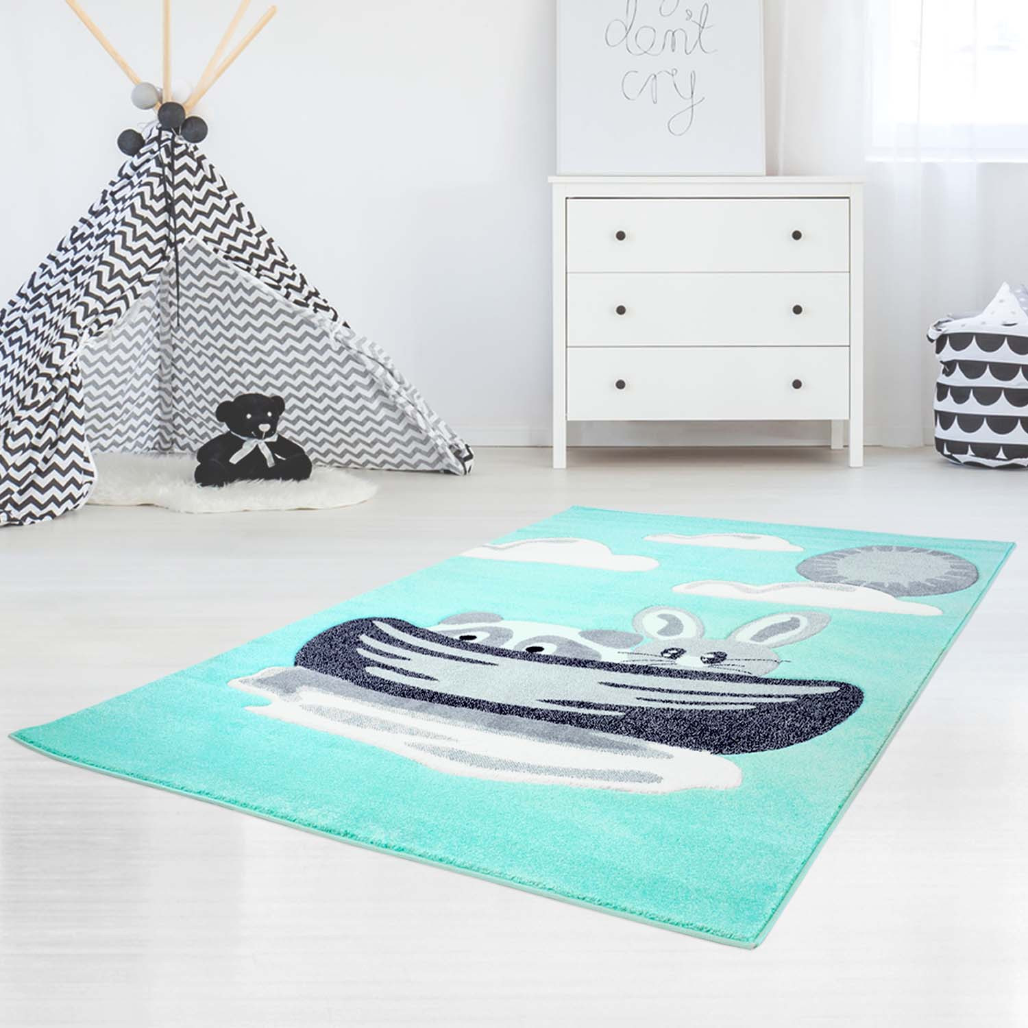 Detský koberec BEAUTY mentolový s loďou