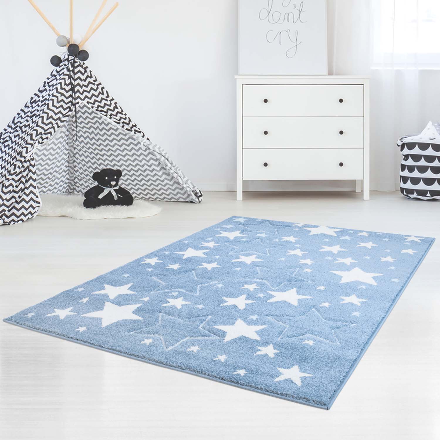Detský koberec BEAUTY modré hviezdy