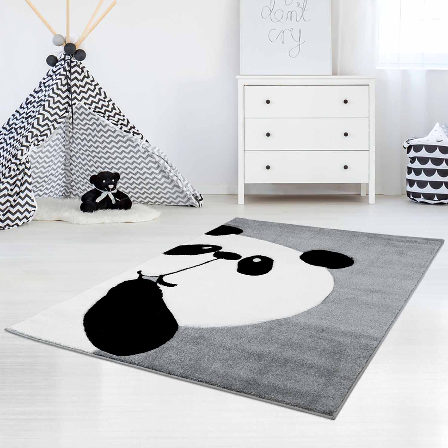 Detský koberec BEAUTY sivá panda