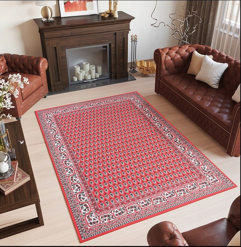 Moderný koberec HOME art 5 - Červeno biely vzor