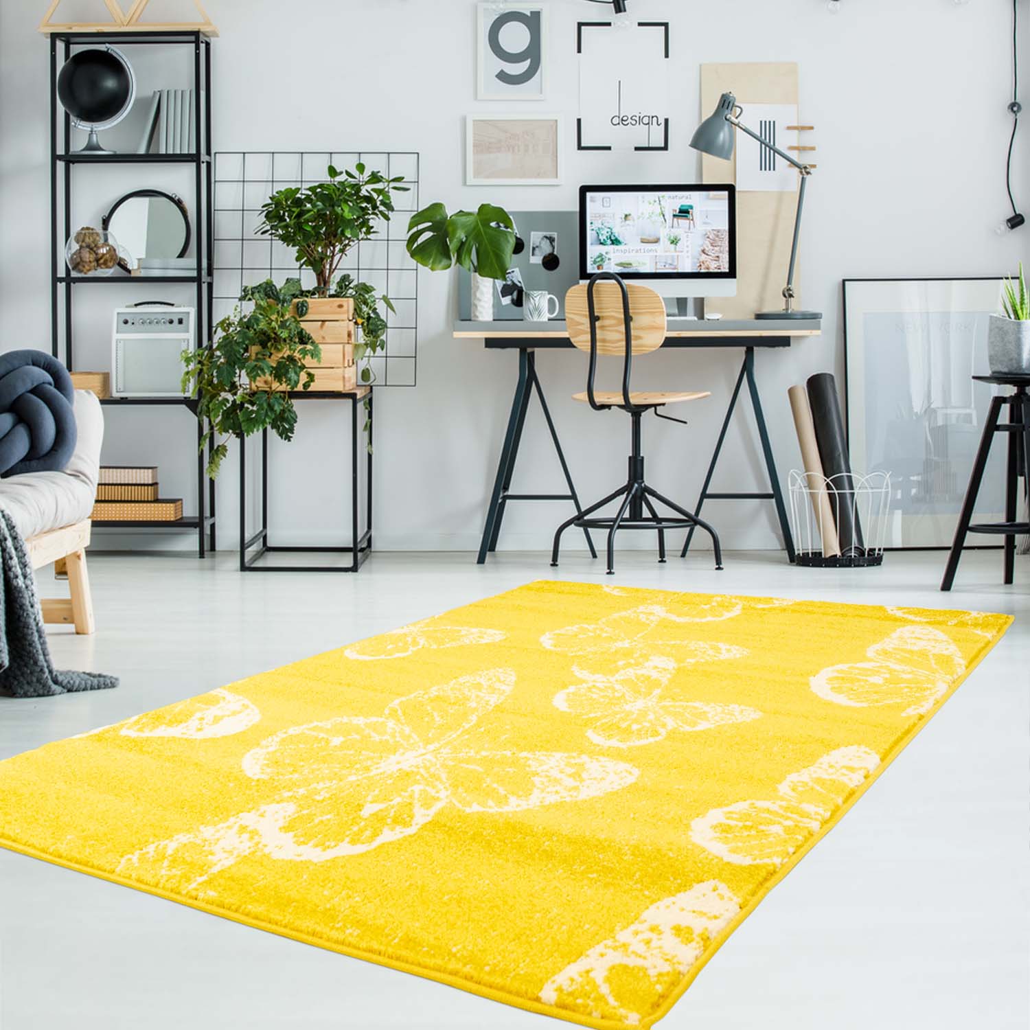 Moderný koberec MODA - 1507 žltý vzor