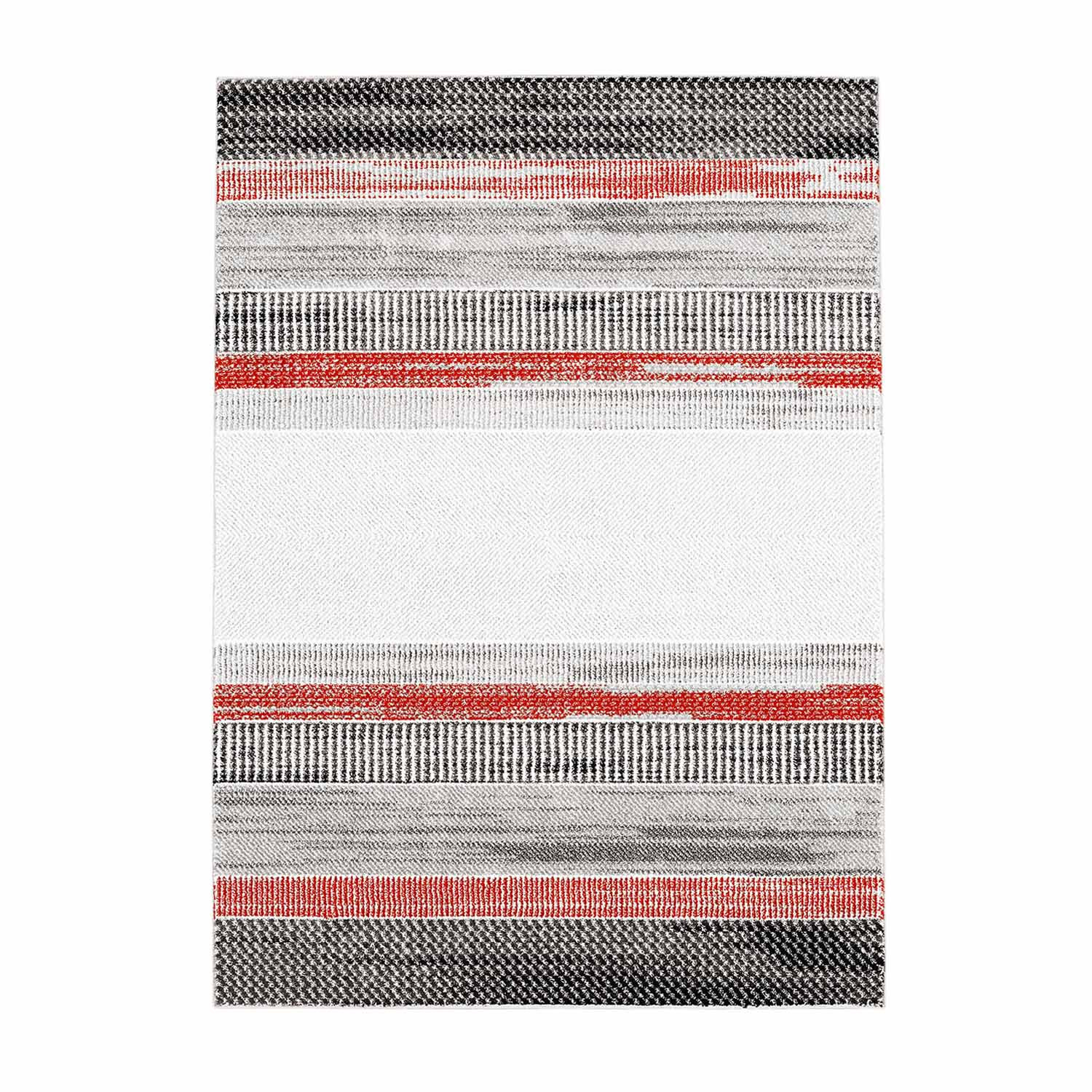 Moderný koberec MODA SOFT - sivo červený 1142