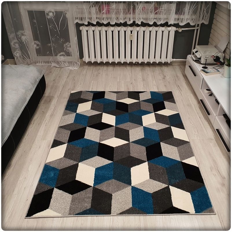 Moderný koberec SUMATRA - Modré kosoštvorce