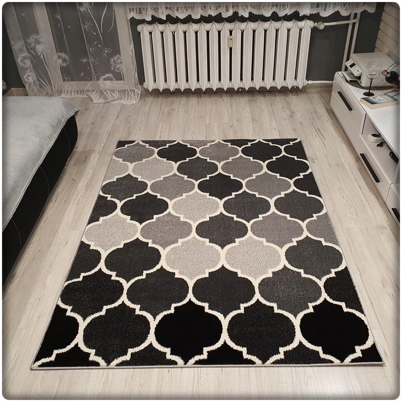 Moderný koberec SUMATRA - Čierny marocký vzor