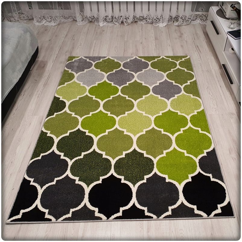 Moderný koberec SUMATRA - Zelený marocký vzor
