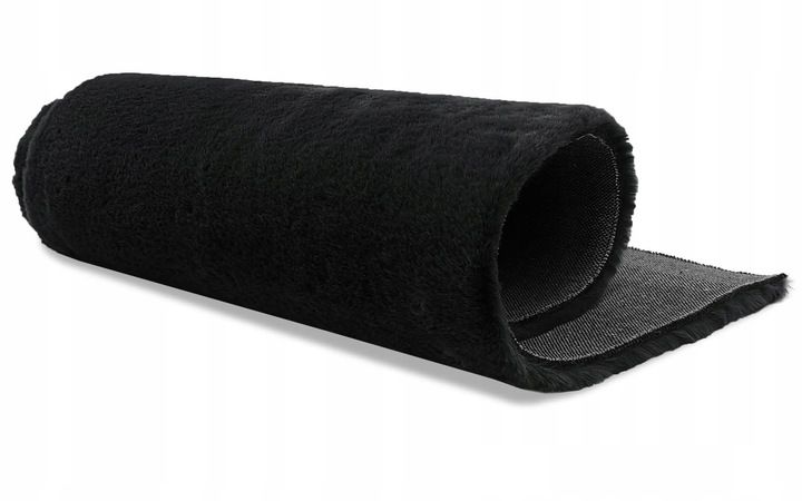 Kožušinový koberec OSLO - čierny