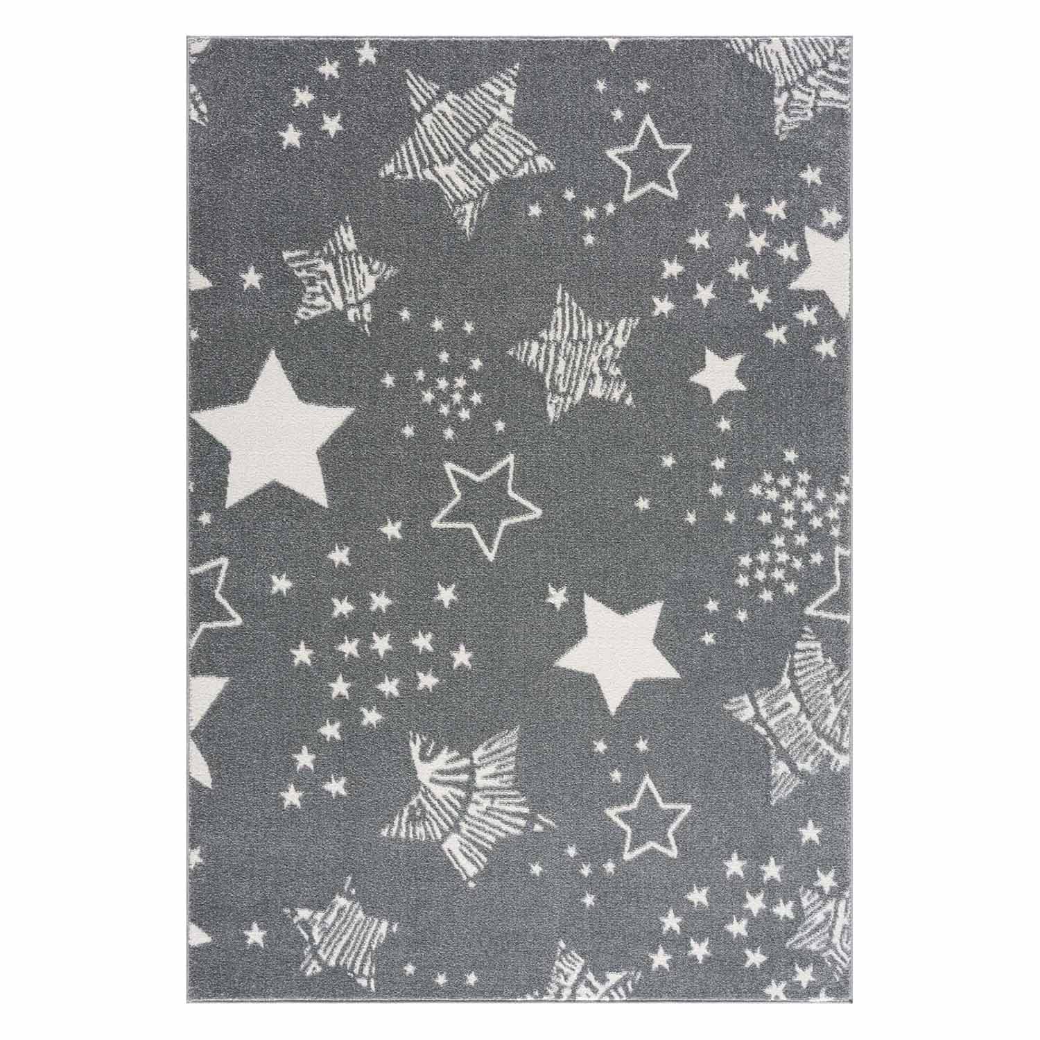 Detský koberec ANIME - vzor 9387 Sivé hviezdy