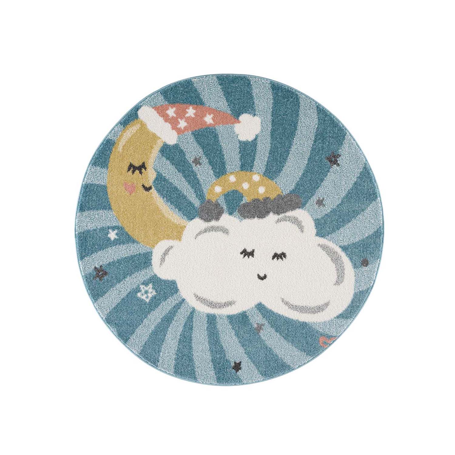 Detský okrúhly koberec ANIME - vzor 9380 Mesiačik