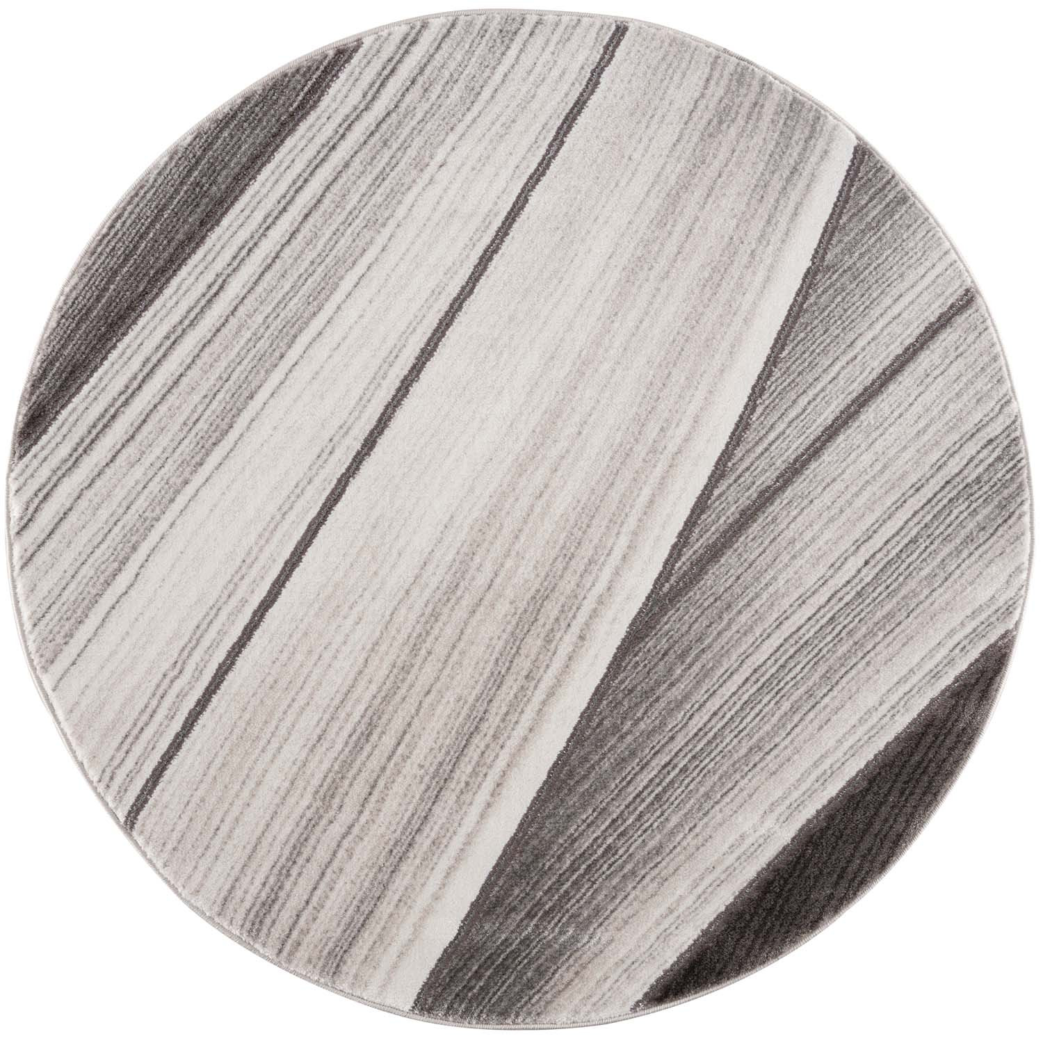 Moderný okrúhly koberec NOA - vzor 9258 sivý