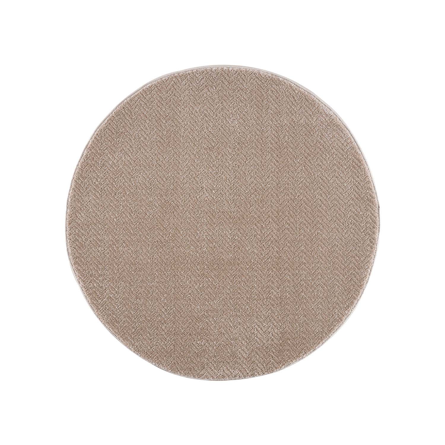 Jednofarebný okrúhly koberec FANCY 805 - béžový