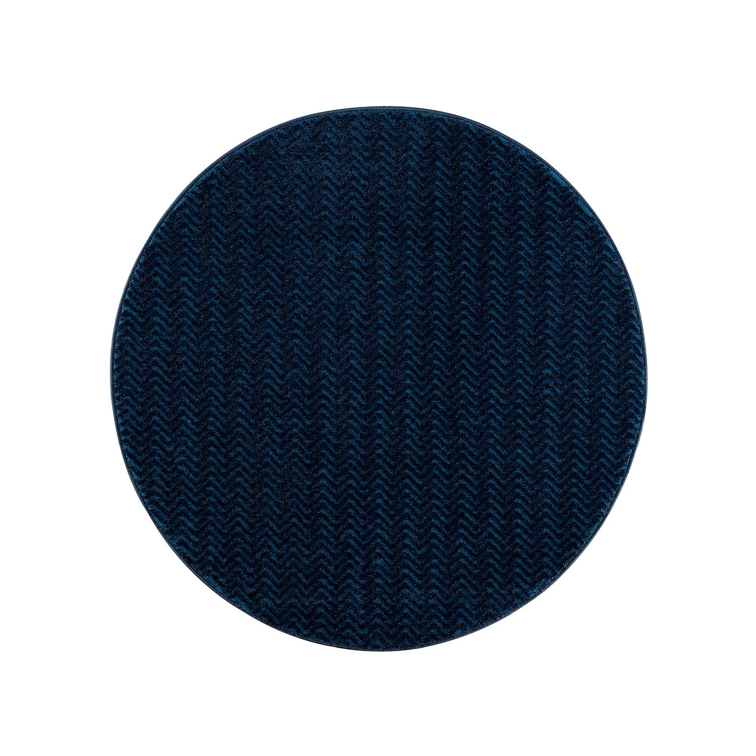 Jednofarebný okrúhly koberec FANCY 805 - tmavo modrý
