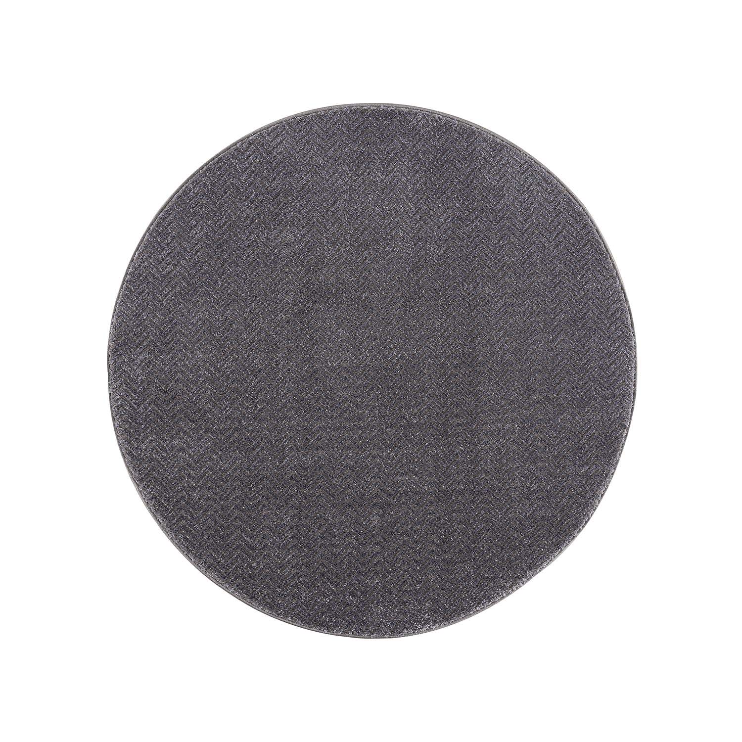 Jednofarebný okrúhly koberec FANCY 805 - sivý