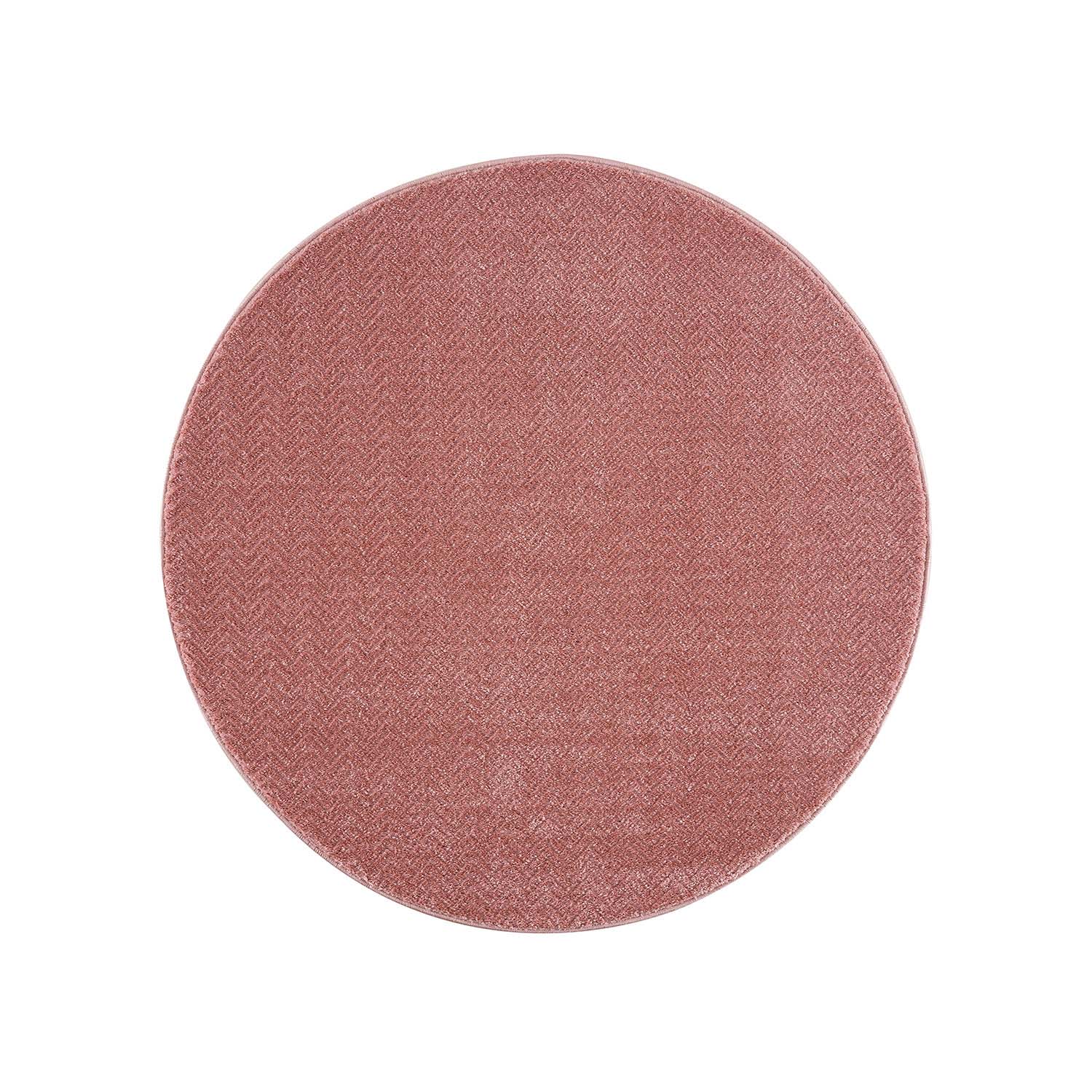 Jednofarebný okrúhly koberec FANCY 805 - ružový