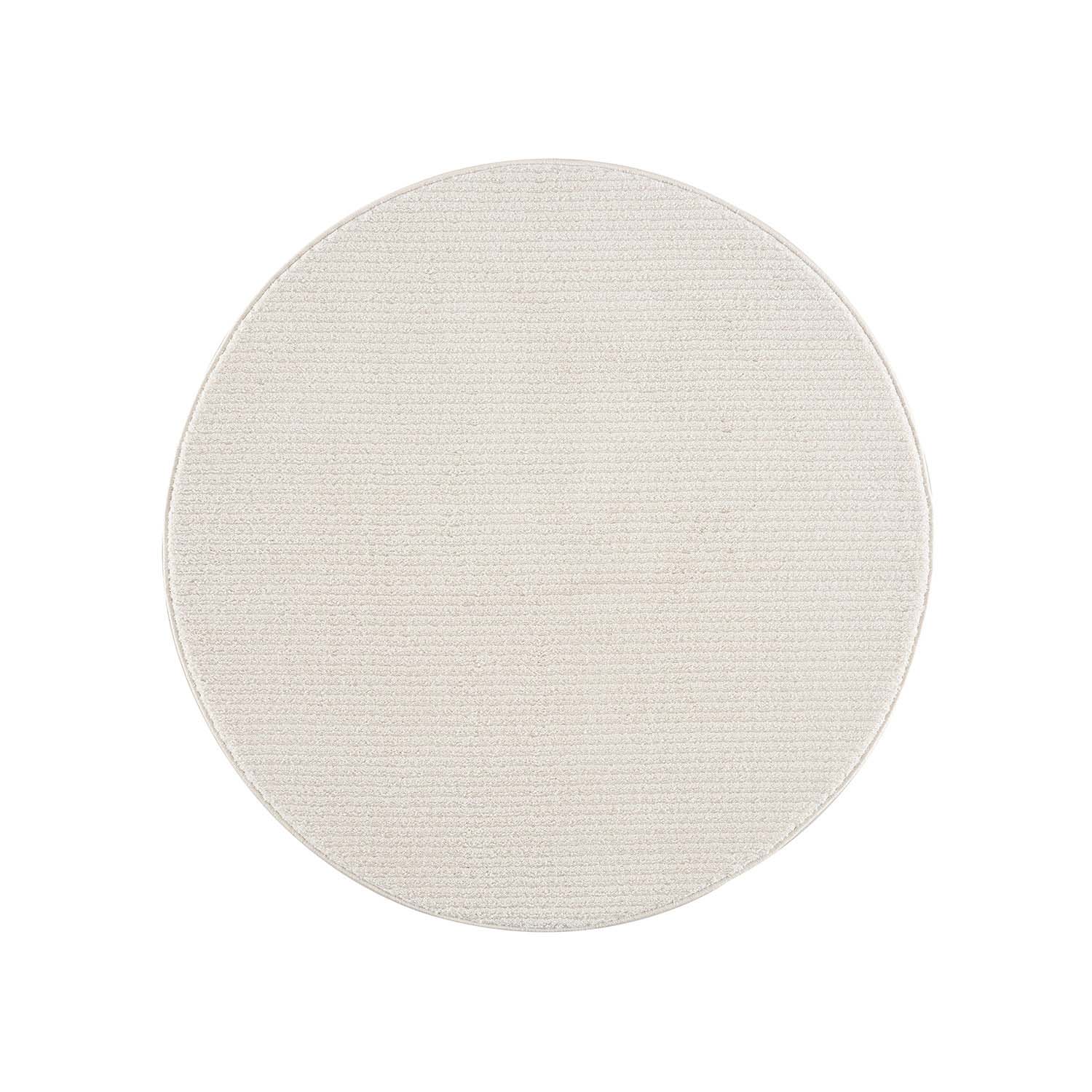 Jednofarebný okrúhly koberec FANCY 900 - smotanovobiely