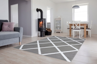 Moderný koberec HOME art - sivé štvorce
