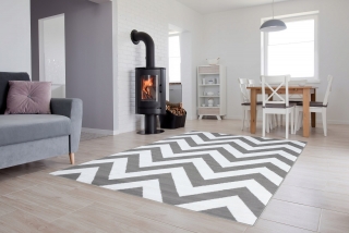 Moderný koberec HOME art sivý Cik cak vzor