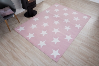 Detský koberec HOME art - Ružové hviezdy
