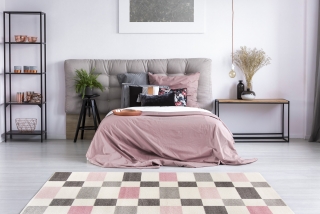 Moderný koberec LIGHT - Pink Cubes