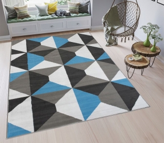 Moderný koberec HOME art 2 - Modré kosoštvorce