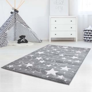 Detský koberec BEAUTY sivé hviezdy