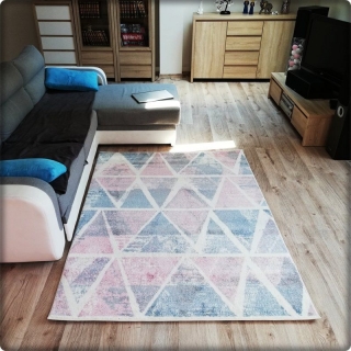 Moderný koberec RELAX - Ružový vzor