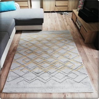 Moderný koberec RELAX - Žltá sieť