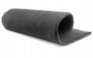 Kožušinový koberec OSLO - tmavo sivý