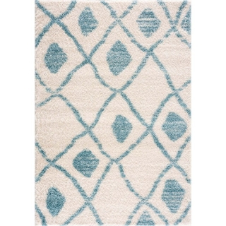 Jednofarebný Shaggy koberec PULPY 563 - modrý