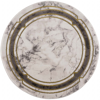 Moderný okrúhly koberec NOA - vzor 9266 zlatý
