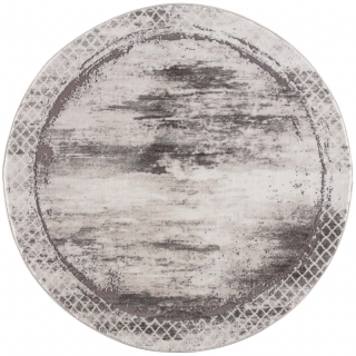 Moderný okrúhly koberec NOA - vzor 9332 sivý