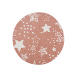 Detský okrúhly koberec ANIME - vzor 9387 Ružové hviezdy