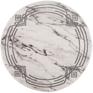 Moderný okrúhly koberec NOA - vzor 9297 sivý